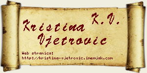 Kristina Vjetrović vizit kartica